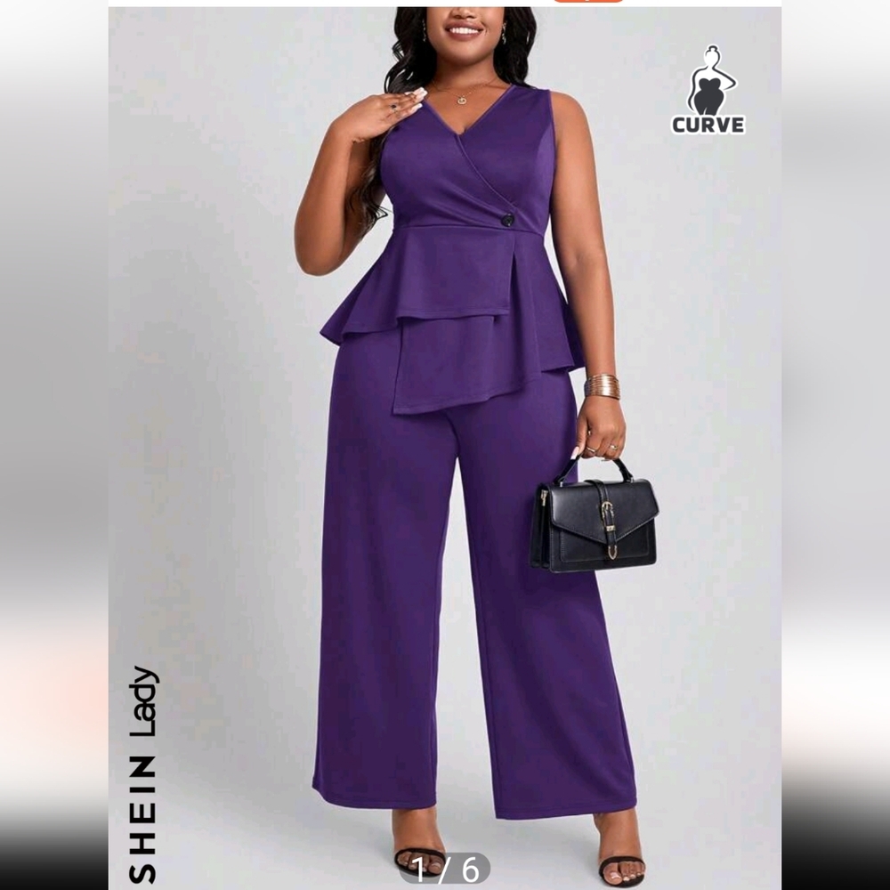 SHEIN 2X/16 PURPLE PANTS SUIT